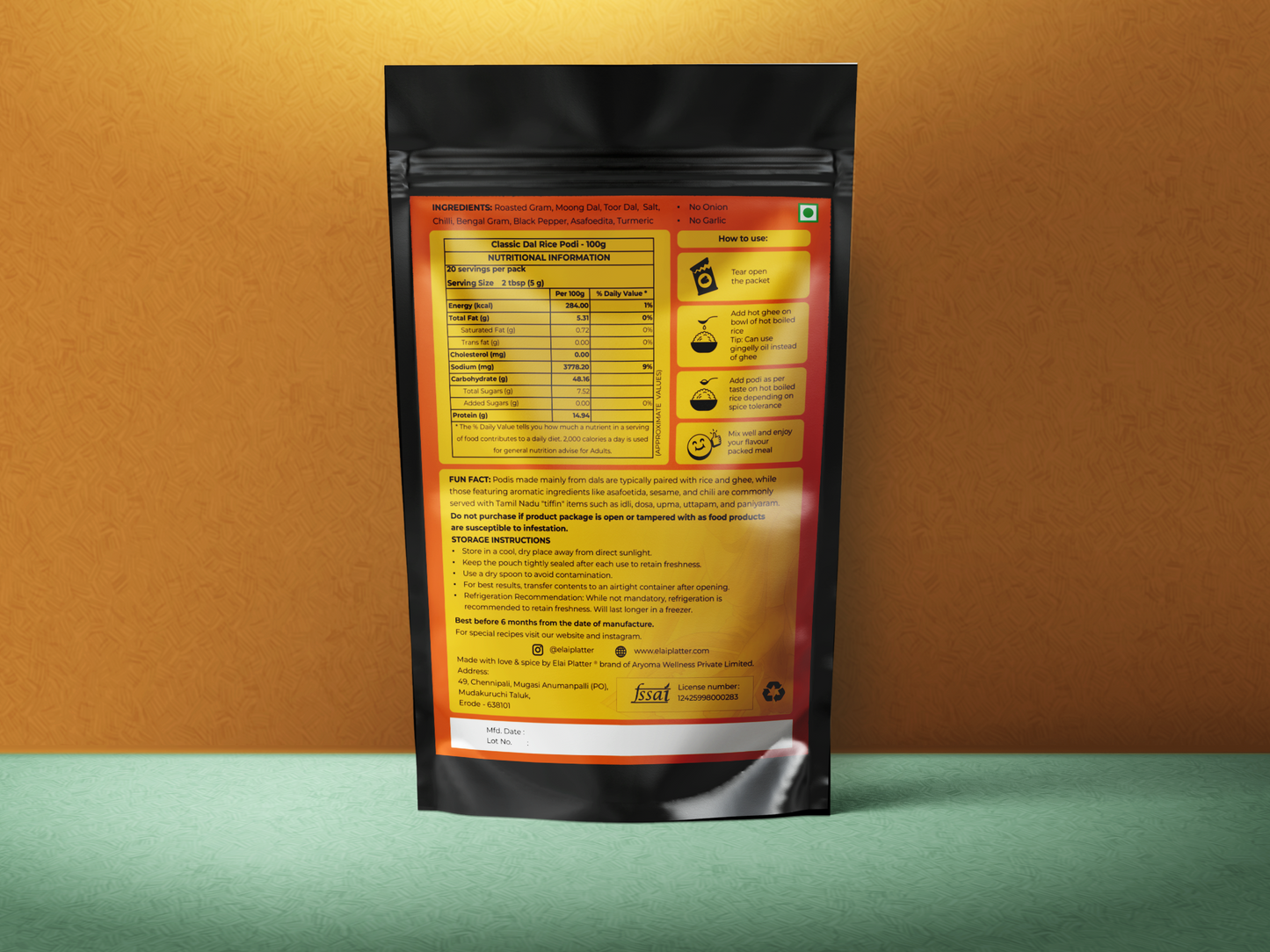Classic Dal Rice Podi